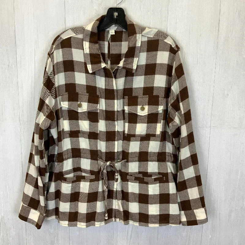 Massive Deals Plaid Top Long Sleeve Cato, Size L
