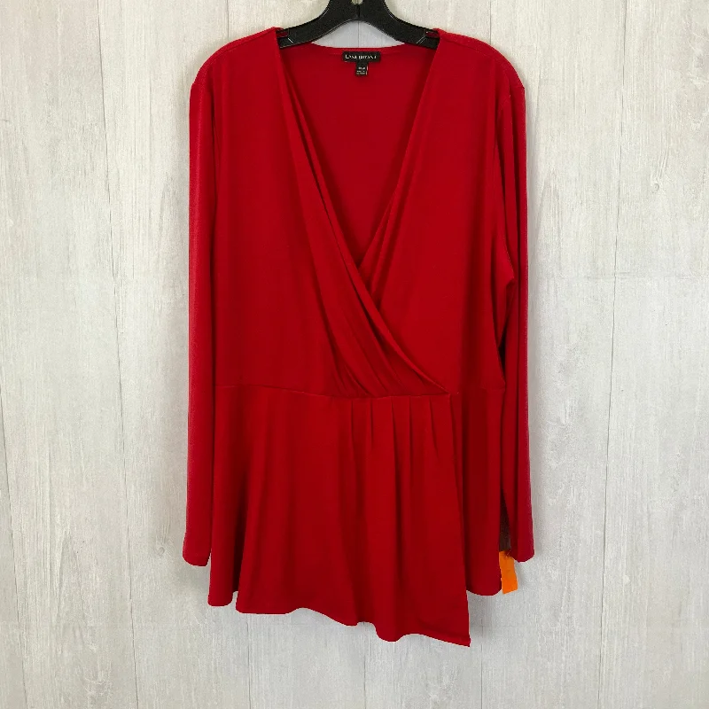 Today Only Red Top Long Sleeve Lane Bryant, Size 2x