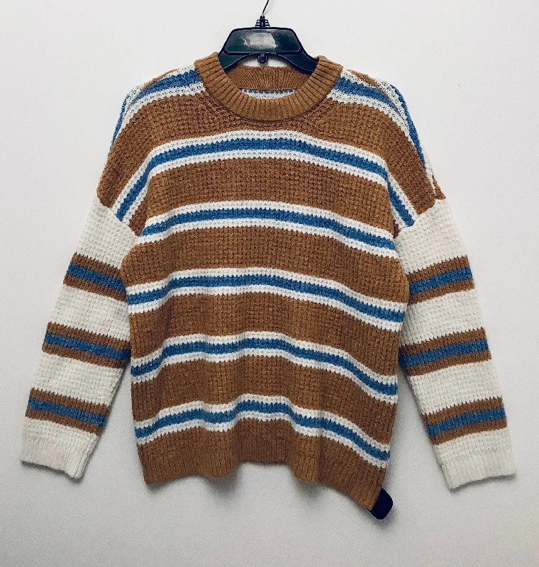 Sweater By American Eagle In Brown & Cream, Size: M