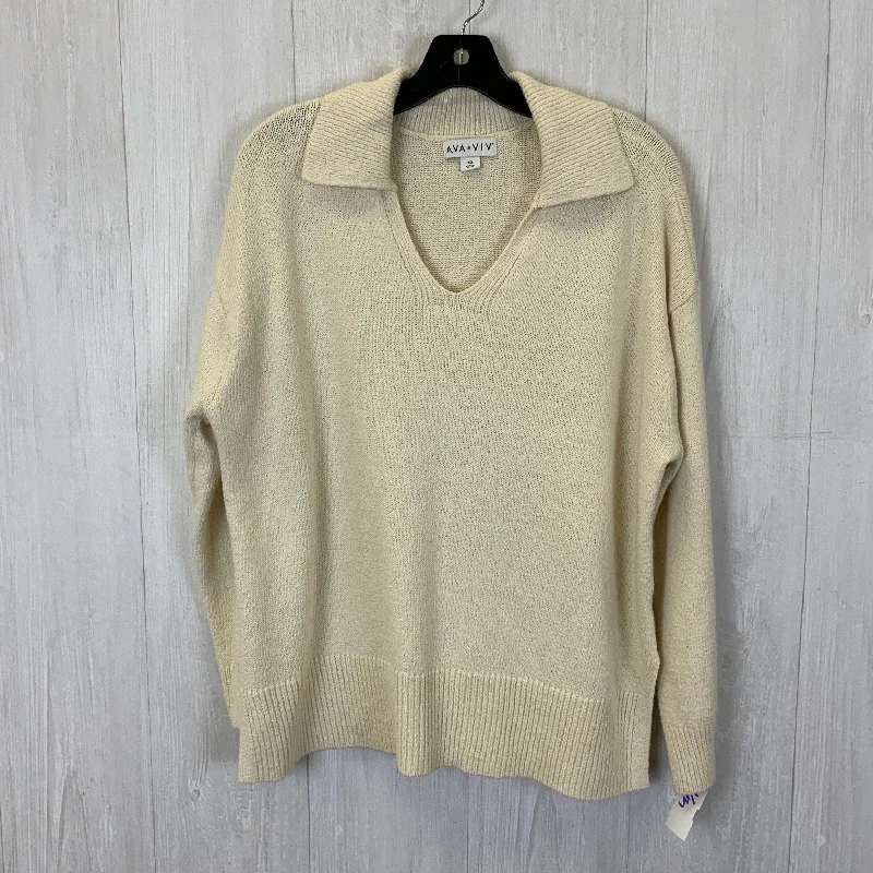 Limited Quantity Sweater By Ava & Viv In Cream, Size: Xxl