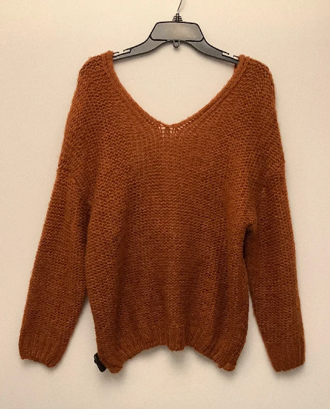 Stock Clearance Sweater By Blu Pepper In Orange, Size: M