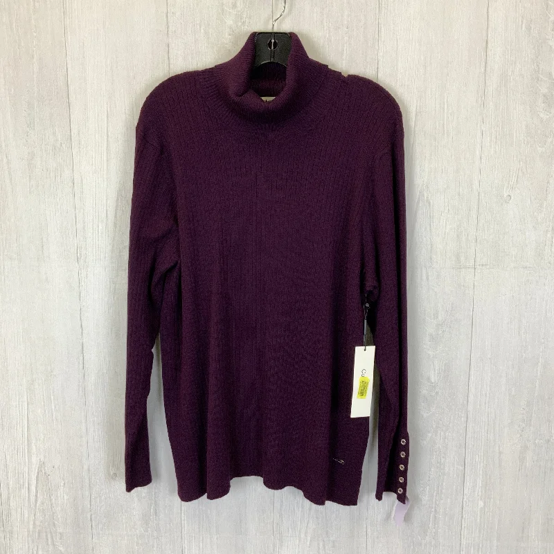 Sweater By Calvin Klein In Purple, Size: Xl