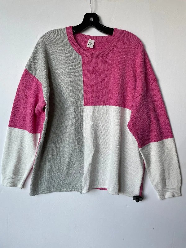 Sweater By Sew In Love In Pink & White, Size: L