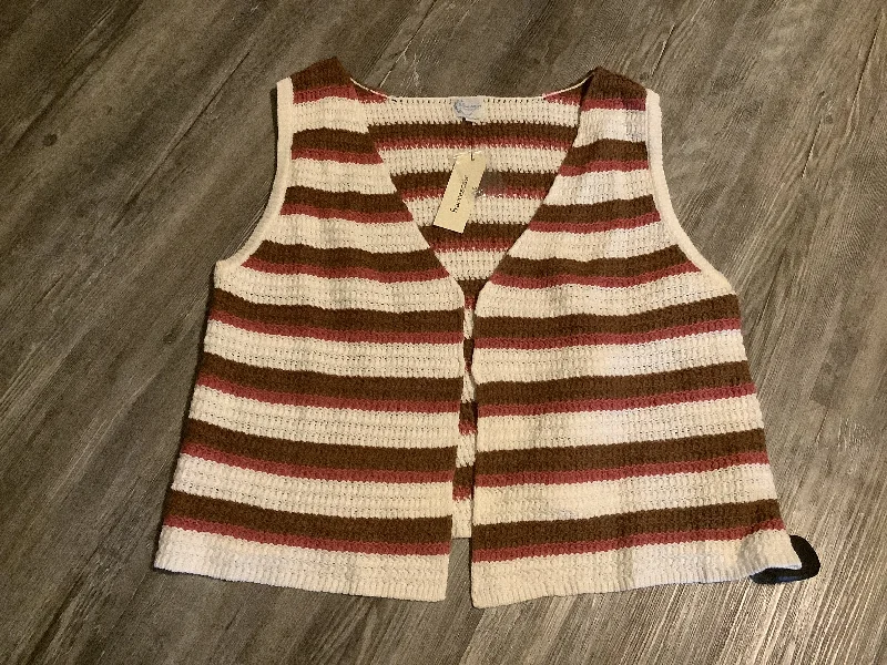 Loyalty Reward Sweater Cardigan By Blue Rain In Striped Pattern, Size: L