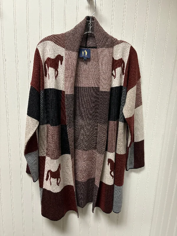 Extra Savings Sweater Cardigan By Ronner In Black & Red, Size: Xl