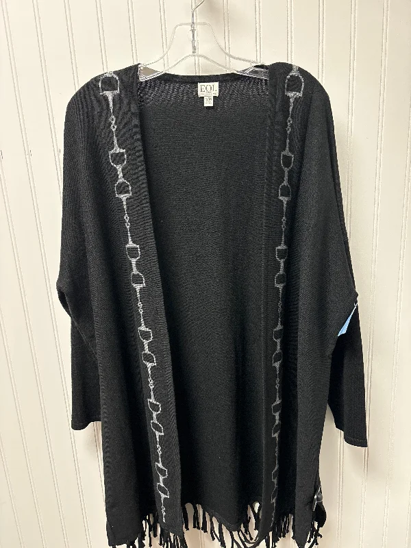 Super Deal Sweater Cardigan By Cmb In Black & Grey, Size: M