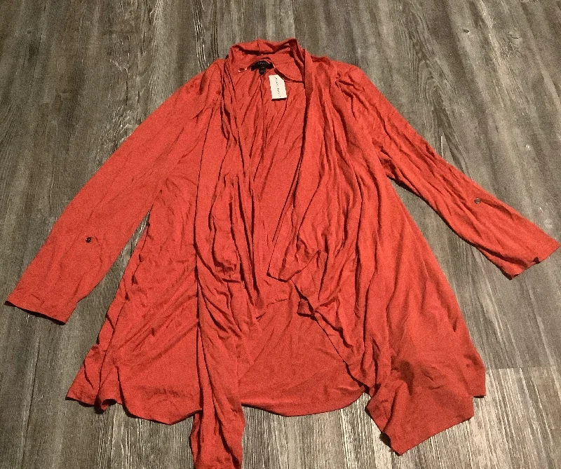 Early Bird Discount Sweater Cardigan By Lane Bryant In Orange, Size: Xl