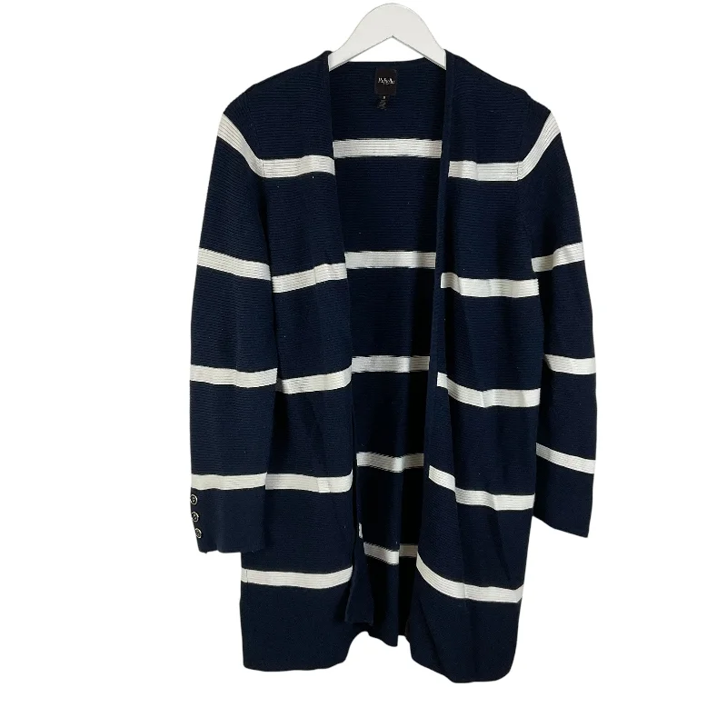 Discount Deals Sweater Cardigan By Rafaella In Striped Pattern, Size: M