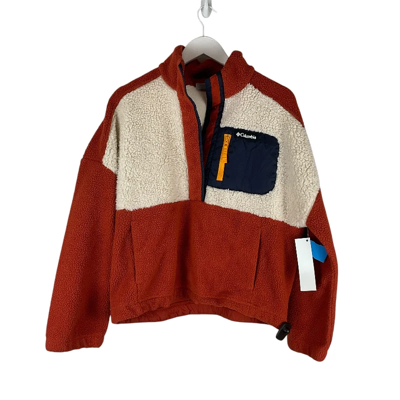 Overstock Sweatshirt Collar By Columbia In Orange & White, Size: L