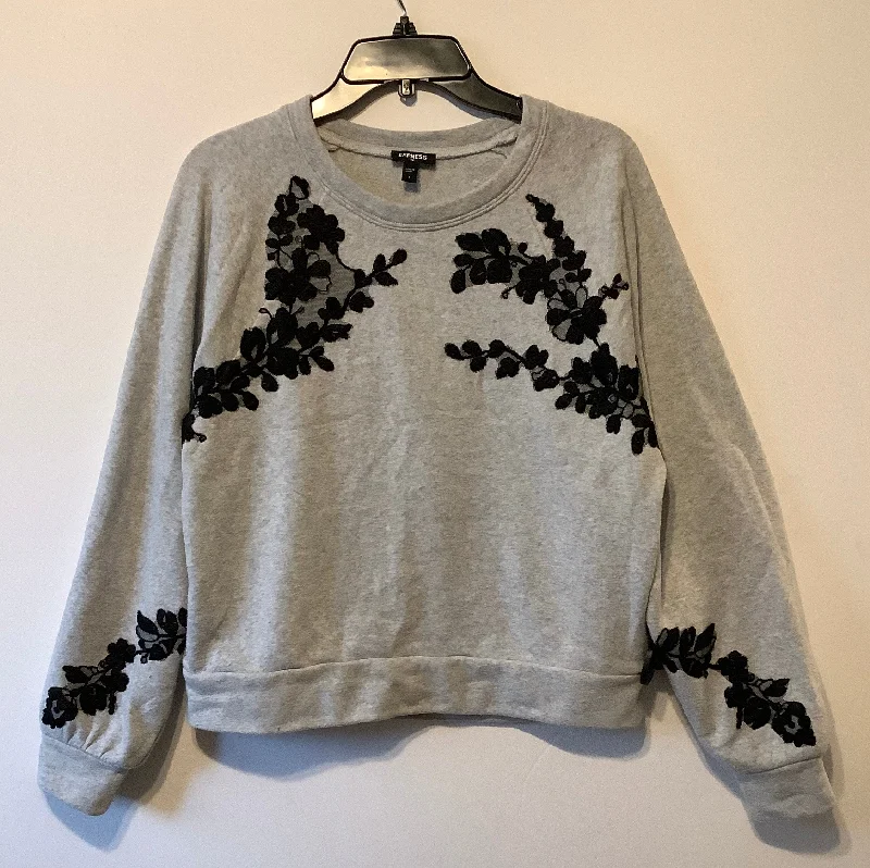 Sweatshirt Crewneck By Express In Grey, Size: S