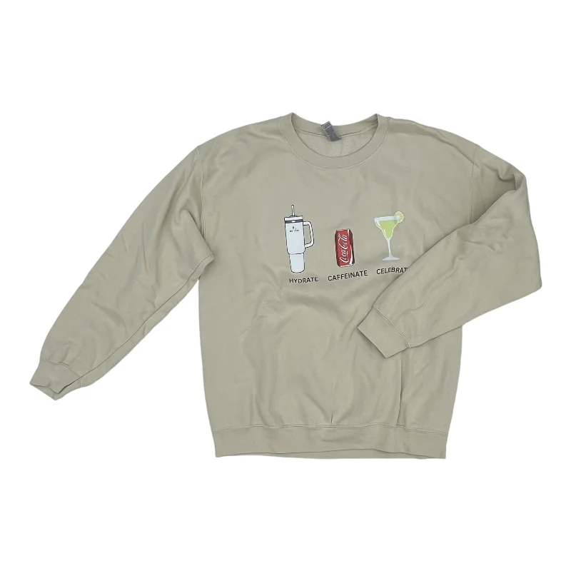 Price Smash Sweatshirt Crewneck By Gildan In Beige, Size:L