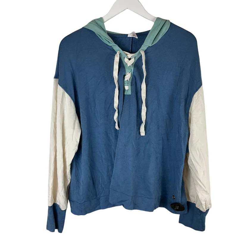 Weekend Special Sweatshirt Hoodie By Livi Active In Blue, Size: 18