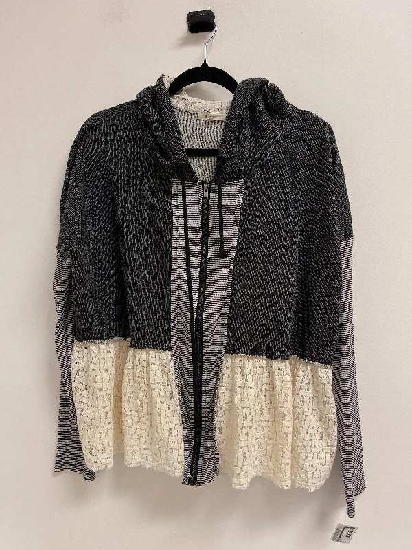 Price Buster Sweatshirt Hoodie By Mystree In Black & White, Size: L