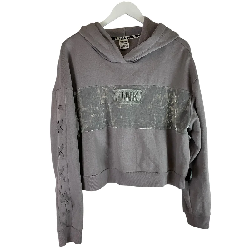 Weekend Deal Sweatshirt Hoodie By Pink In Grey, Size: L