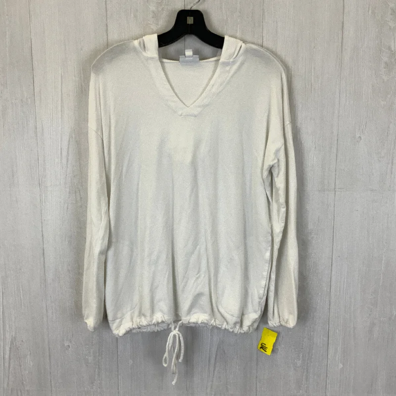 Sweatshirt Hoodie By Pure Jill In White, Size: M