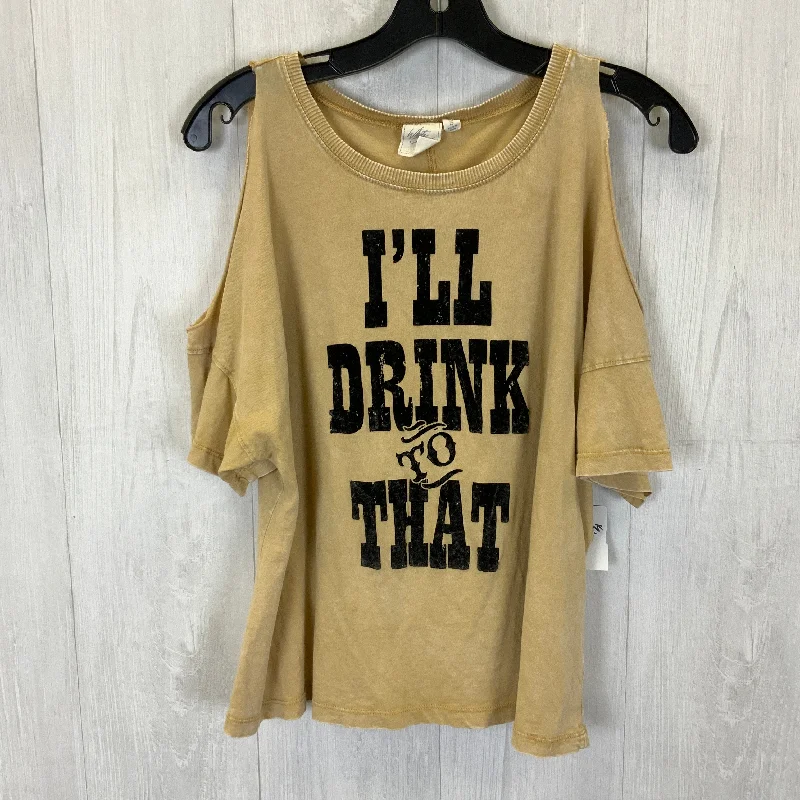 Special Savings Tan Top Short Sleeve White Crow, Size S