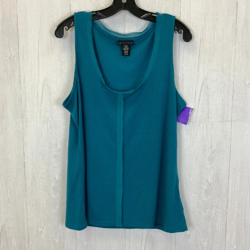 Price Reduction Teal Top Sleeveless Apostrophe, Size Xl