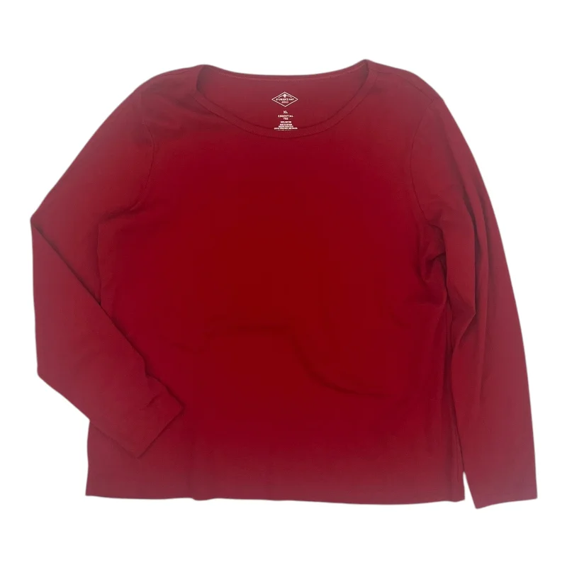 Huge Discounts Top 3/4 Sleeve Basic By St Johns Bay In Red, Size:Xl