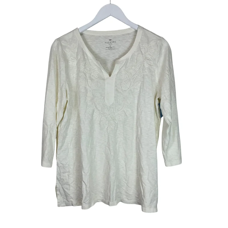 Online Exclusive Top 3/4 Sleeve Basic By Talbots In Cream, Size: L