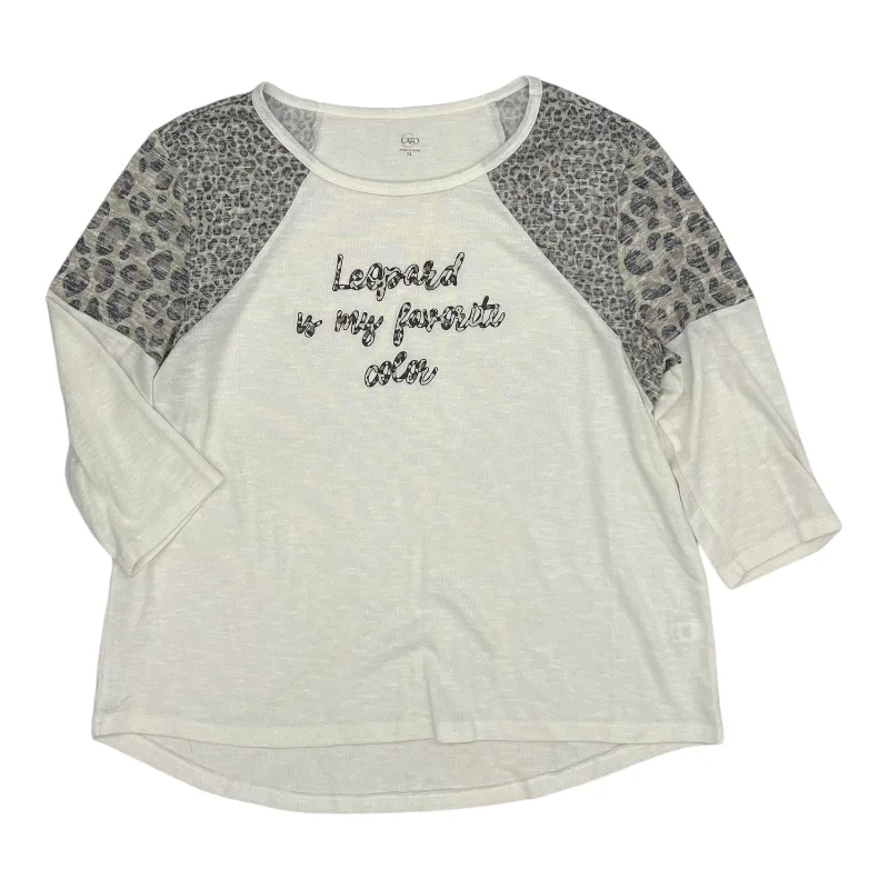 Can't Miss Top 3/4 Sleeve By Cato In Animal Print, Size:Xl
