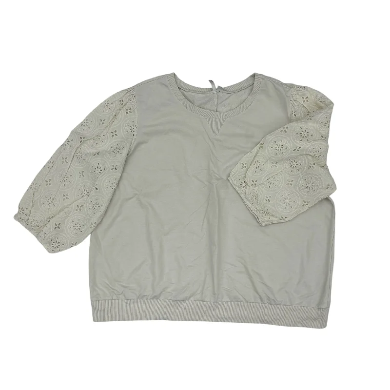 Exclusive Savings Top 3/4 Sleeve By Cato In Cream, Size:4X