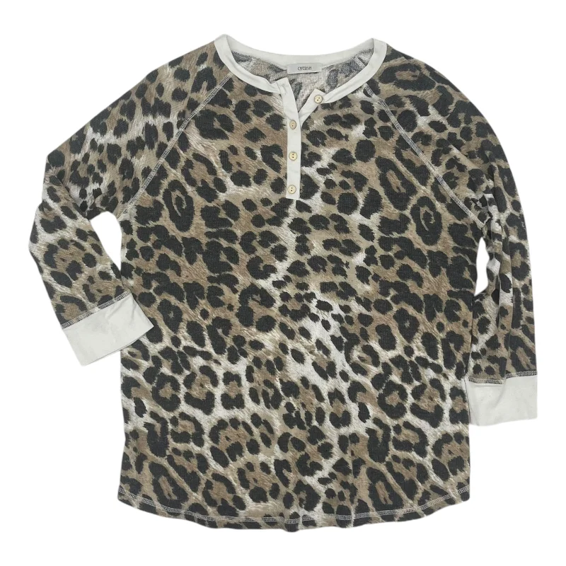 Lowest Price Top 3/4 Sleeve By Cherish In Animal Print, Size:L