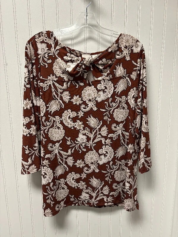 Special Savings Top 3/4 Sleeve By Chicos In Brown, Size: L