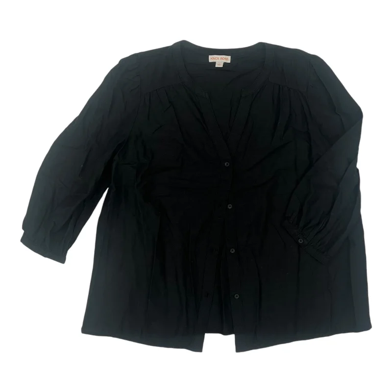 Exclusive Savings Top 3/4 Sleeve By Knox Rose In Black, Size:L
