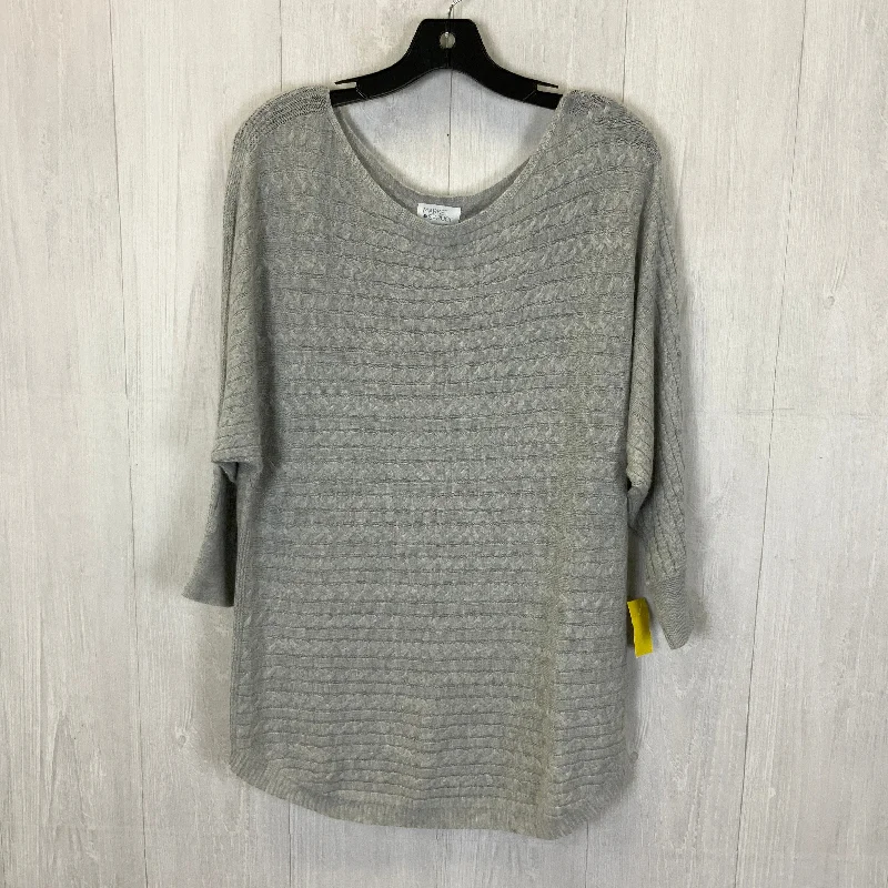 Top 3/4 Sleeve By Market & Spruce In Grey, Size: M