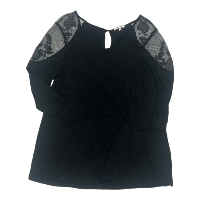 Top 3/4 Sleeve By Maurices In Black, Size:2X