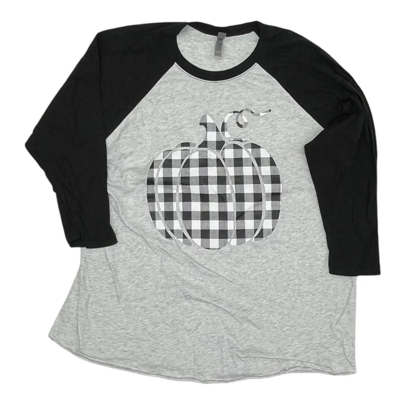 Don’t Miss Out Top 3/4 Sleeve By Next Level In Grey, Size:Xxl