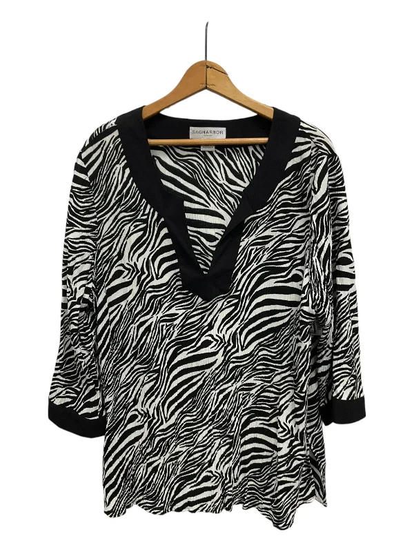 Savings Alert Top 3/4 Sleeve By Sag Harbor  Size: 1x
