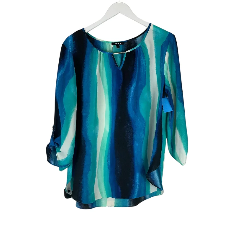 Daily Deals Top 3/4 Sleeve By Sami & Jo In Blue, Size: Xl