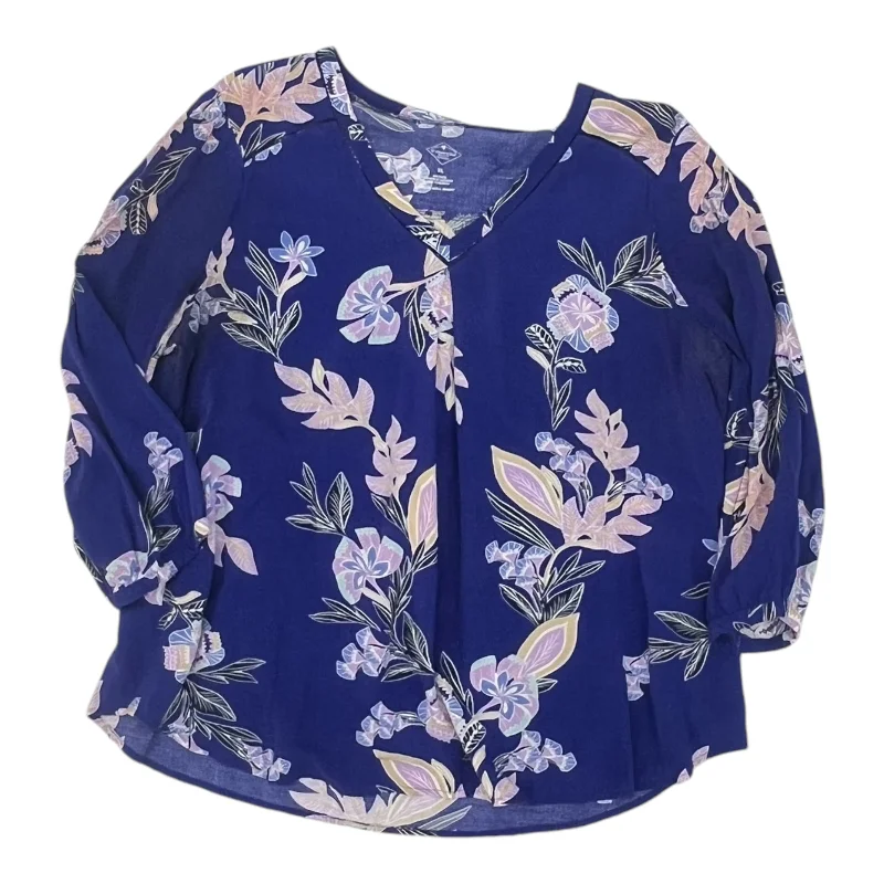 Don't Wait Top 3/4 Sleeve By St Johns Bay In Blue, Size:Xl