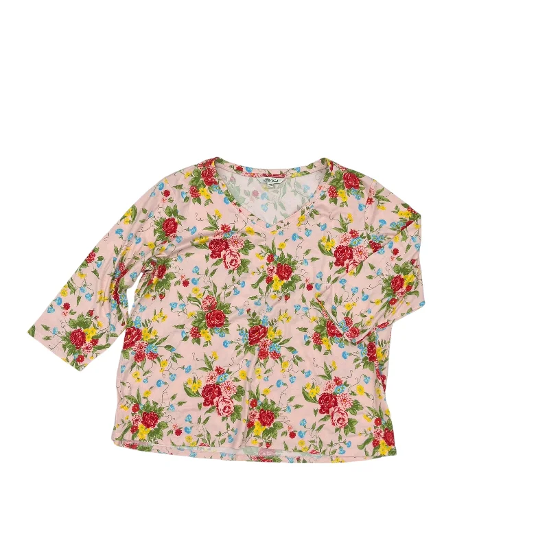 Mega Deal Top 3/4 Sleeve By The Pioneer Woman In Floral Print, Size:2X