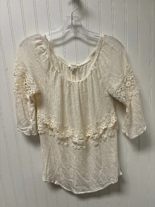 Midnight Madness Top 3/4 Sleeve By Umgee In Cream, Size: S