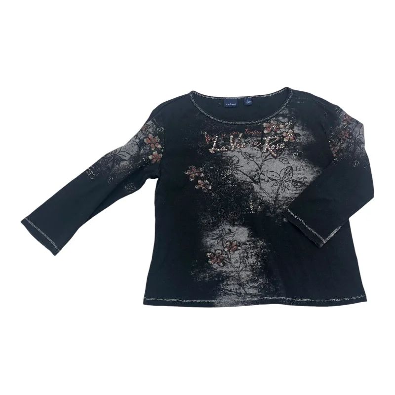 Price Reduction Top 3/4 Sleeve By West Bound In Black, Size:L