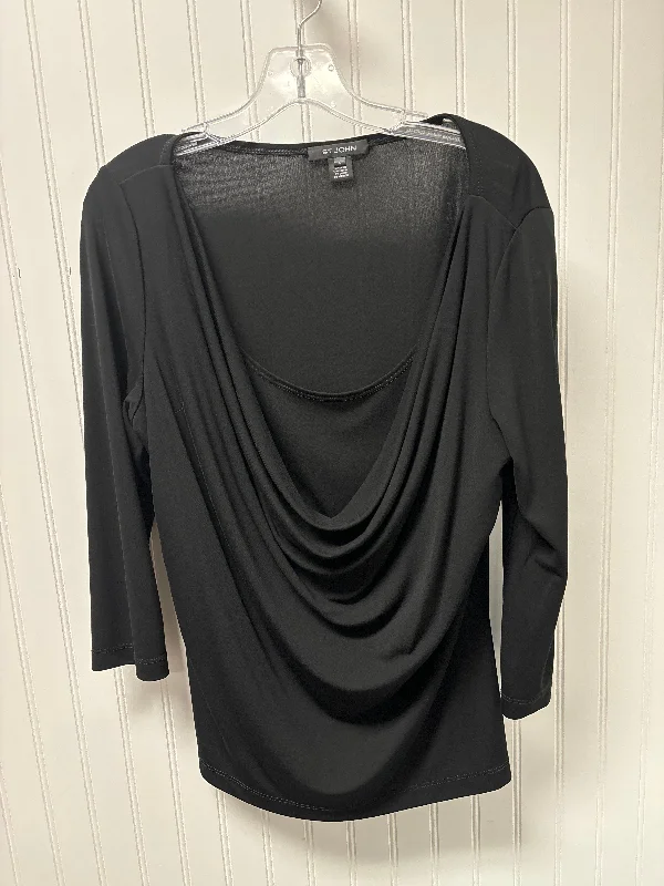 New Markdowns Top 3/4 Sleeve Luxury Designer By St John Collection In Black, Size: L