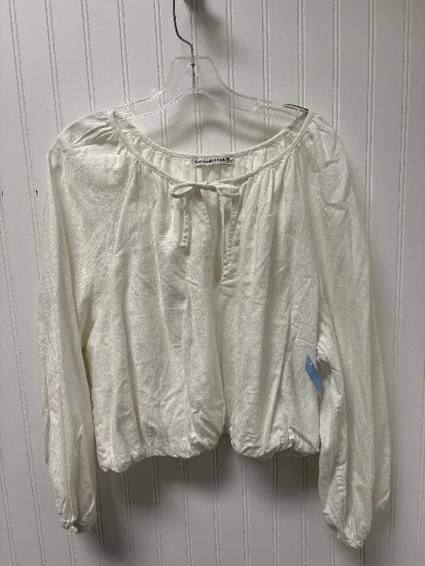 Epic Deals Top Long Sleeve Basic By Abercrombie And Fitch In Cream, Size: Xl