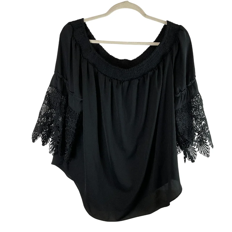Extra Discounts Top Long Sleeve Basic By Cato In Black, Size: 3x
