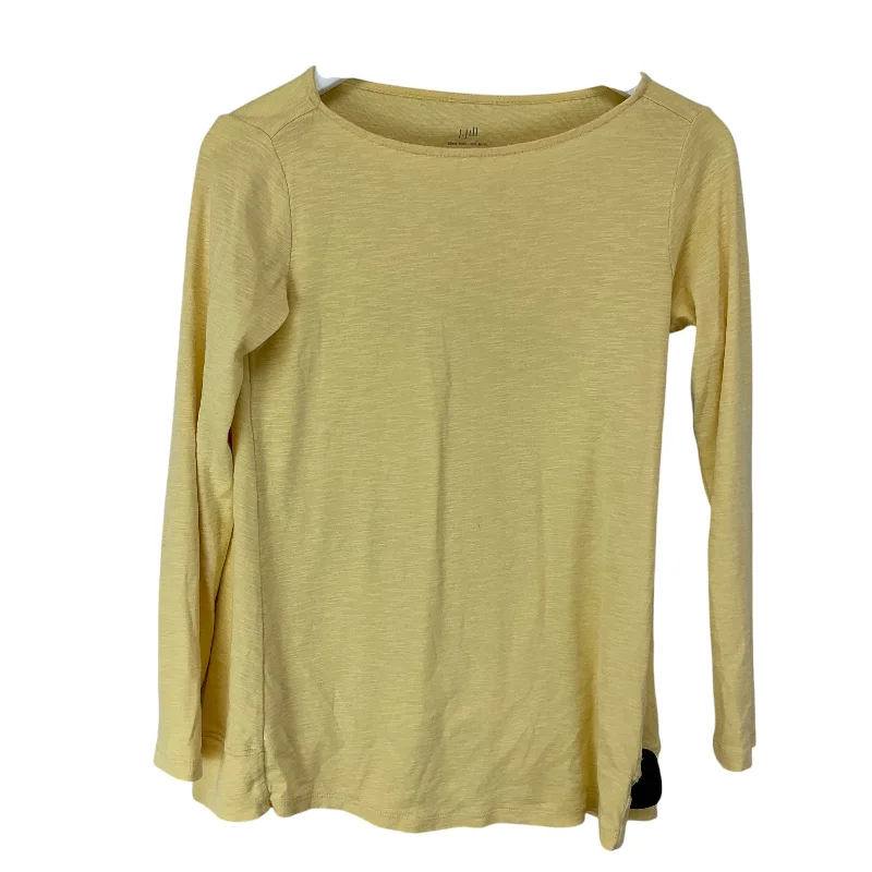 Deal of the Day Top Long Sleeve Basic By J. Jill In Yellow, Size: Xs