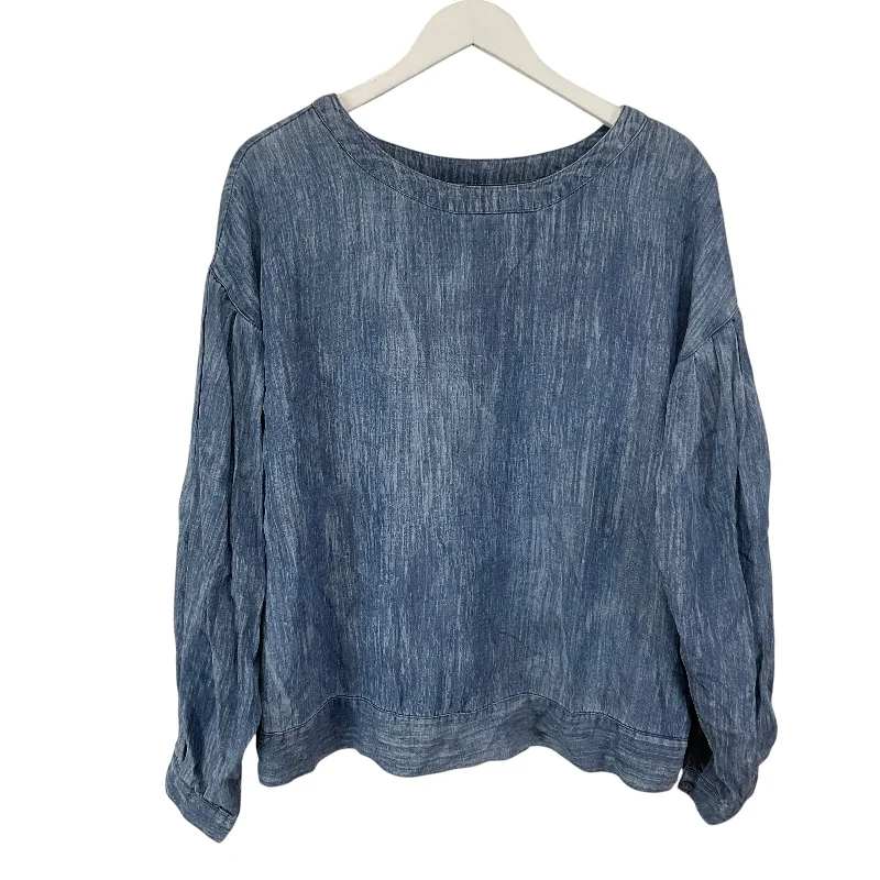 Inventory Reduction Top Long Sleeve Basic By Liverpool In Blue, Size: M