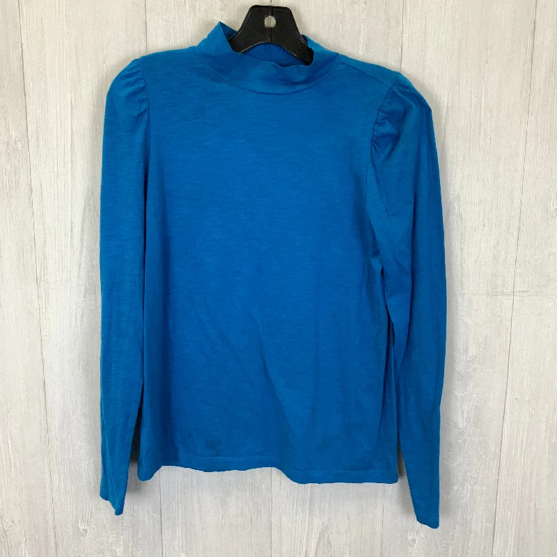 Top Long Sleeve Basic By Loft In Blue, Size: L