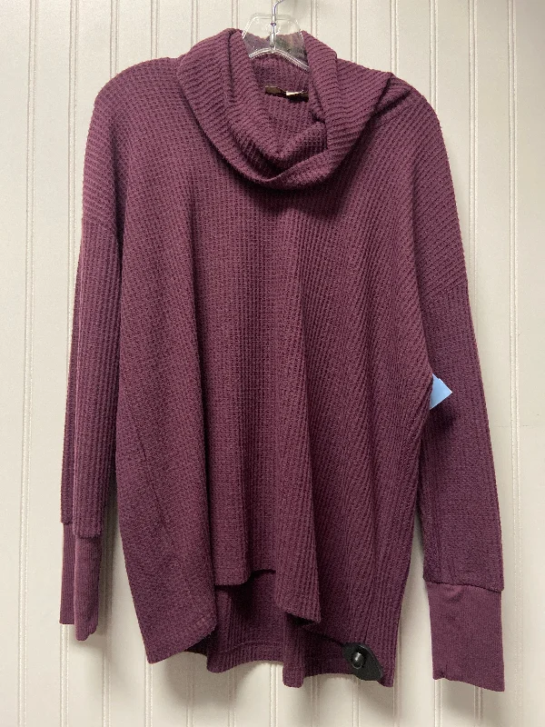 Exclusive Deal Top Long Sleeve Basic By Loft In Purple, Size: L
