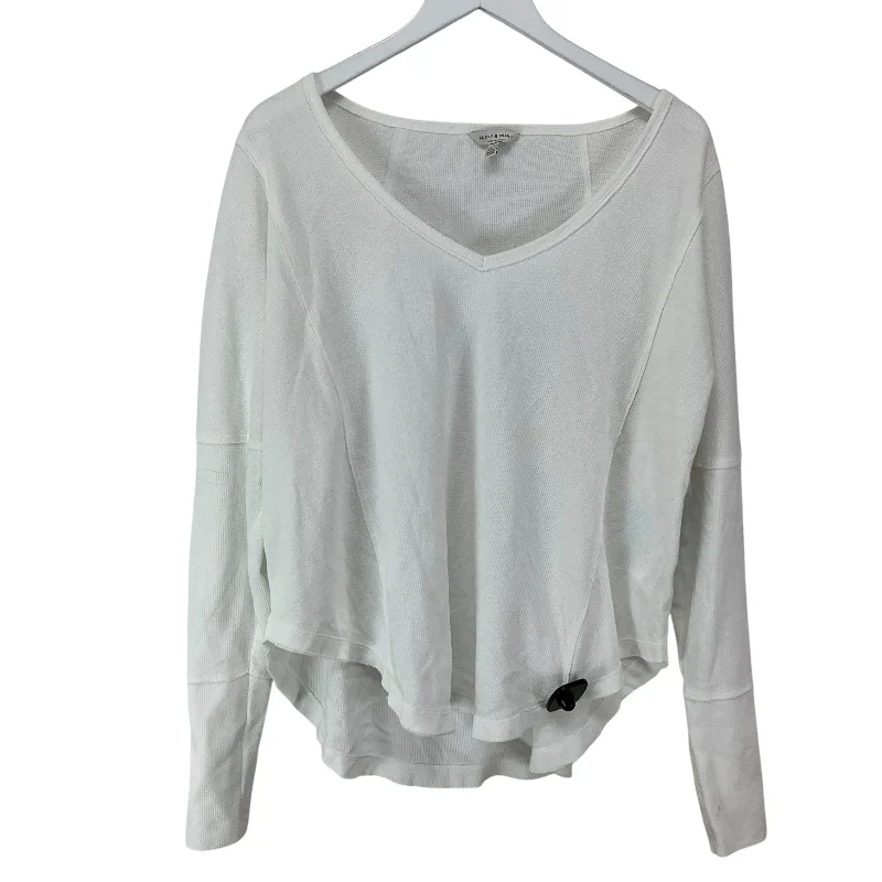 Savings Bonanza Top Long Sleeve Basic By Lucky Brand In White, Size: Xl