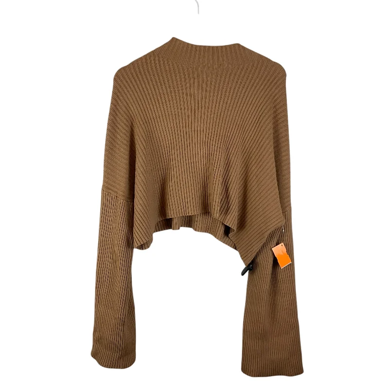 Limited Availability Top Long Sleeve Basic By Olivaceous In Brown, Size: L