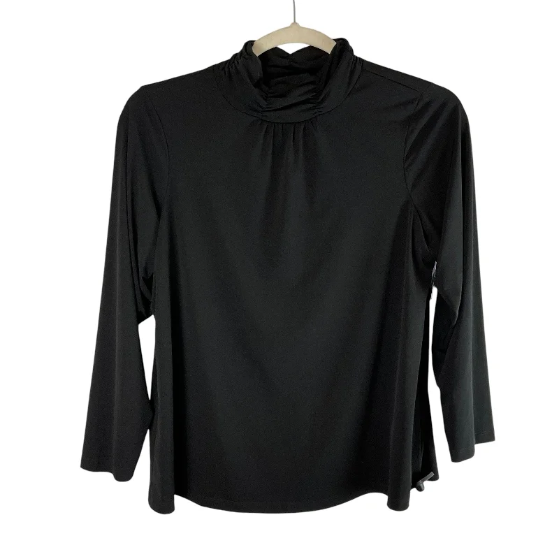 Big Discounts Top Long Sleeve Basic By Susan Graver In Black, Size: 1x