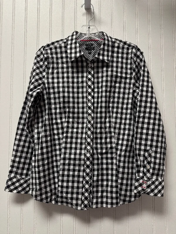 Reduced Prices Top Long Sleeve Basic By Talbots In Black & White, Size: Sp