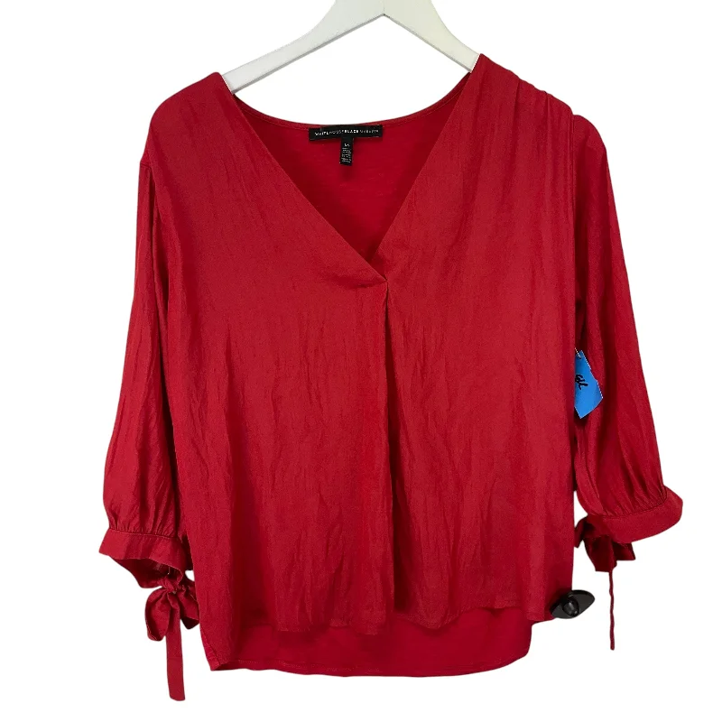 Time-Limited Offer Top Long Sleeve Basic By White House Black Market In Red, Size: Xs