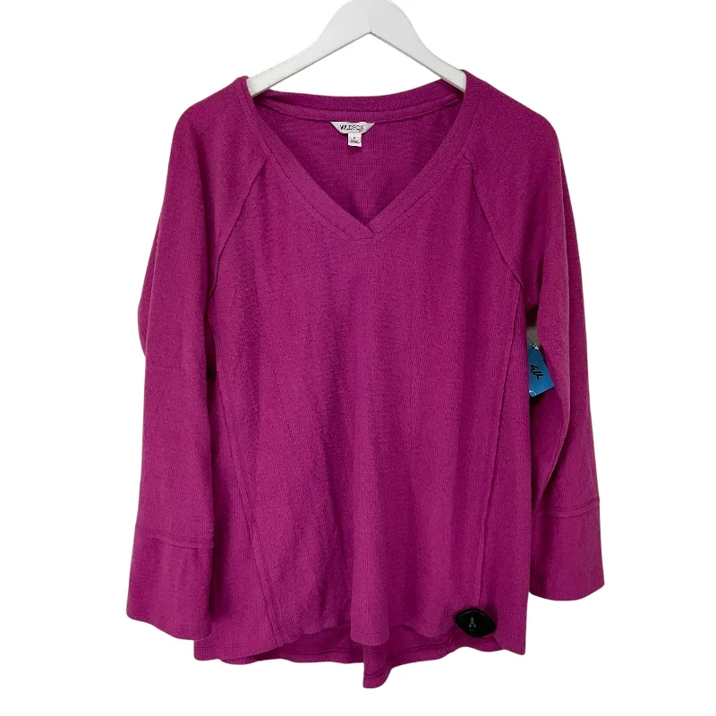 Limited Time Offer Top Long Sleeve Basic By Wildfox In Pink, Size: M